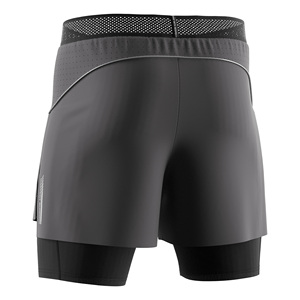 Shorts de sport pour homme découpés au laser, respirants, avec logo réfléchissant pour conditions de faible visibilité - Product Image 3