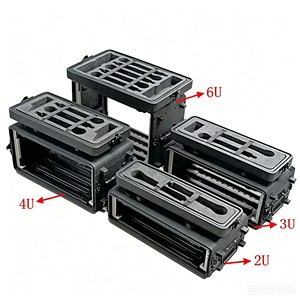 Boîtier de rack en plastique PE 2U/3U/4U/6U, étui <span class=keywords><strong>étanche</strong></span> et antichoc de 15/17/20 pouces pour équipement audio standard DJ, bar et scène - Product Image 5