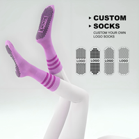 Chaussettes de yoga antidérapantes pour femmes, fitness, coton, design personnalisé, chaussettes de yoga décontractées en tricot, vente en gros à bas prix