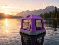 Tente flottante gonflable, tente solaire entièrement fermée et imperméable, tente de loisirs aquatiques pour divertissements en plein air sur le lac