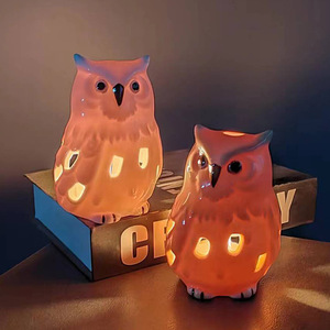 <strong>Owl</strong> Melting Wax Burner Aroma <strong>Candle</strong> <strong>Holder</strong> Ceramic Essential Oil Diffuser Home Decoration Warmer Wholesale - Product Image 2