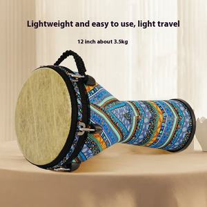 Tambor de mano <span class=keywords><strong>Djembe</strong></span> profesional de 12 pulgadas, carcasa de fibra de carbono, cabeza de piel de cabra genuina para graves resonantes profundos y tonos nítidos - Product Image 4