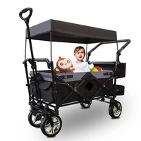 Poussette de camping pliable de haute qualité avec roues multidirectionnelles pour l'extérieur