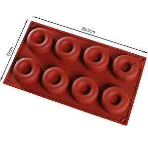 Fabrika kaynağı 8 kavite kek pişirme kalıp gıda sınıfı silikon çörek kalıp - Product Image 4