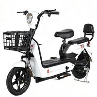 Vélo électrique 48V style simple pour les trajets quotidiens en ville, panier de rangement avant, suspension arrière, approvisionnement SKD