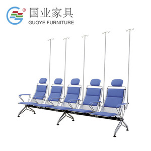 Chaise d'infusion IV pour hôpital National Industry Hospital GY-DD05 avec accoudoirs métalliques, chaise de salle d'attente, rangée de chaises - Product Image 3