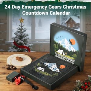 Kit de Supervivencia para Campamento al Aire Libre de 24 <span class=keywords><strong>D</strong></span>ías y Calendario de Adviento, Caja Misteriosa con Gadgets, Regalo Sorpresa Navideño - Product Image 6