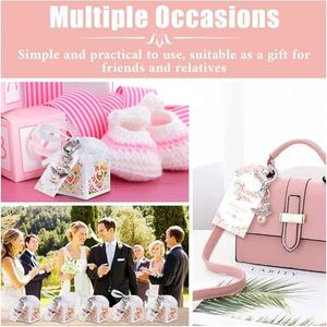 Ready to Ship 30 Sets Angel Keychain Favors Bulk Crystal Angel Wing Pendant Organza Bag Thank You Tag Funeral Memorial Gifts - Product Image 6