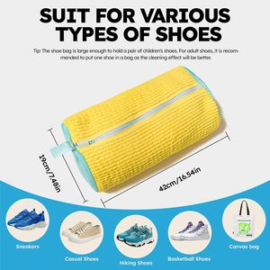 Sac de lavage portable en maille pour chaussures, résistant aux déchirures, pour machine à laver, modèle 2026 - Product Image 2