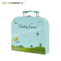 Boîte de rangement en carton rigide blanc de luxe, design personnalisé, pour jouets d'enfants, avec poignée