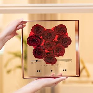 Luxury Acrylic <b>Box</b> Transparent Square Flower <b>Box</b> <b>CD</b> Style Creative Gift <b>Box</b> for Valentine's Day - Product Image 4