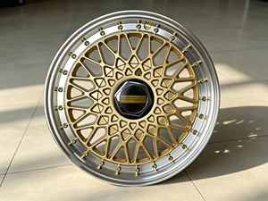 Jantes en alliage classiques FSB 2 pièces 15 16 17 18 pouces, <span class=keywords><strong>centre</strong></span> doré, lèvre polie, pour BMW E30 E36, pour <span class=keywords><strong>VW</strong></span> Golf - Product Image 1