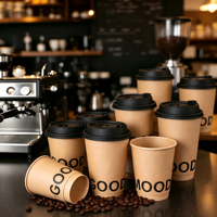 Gobelets en papier légers à double paroi empilables, fabriqués en usine avec option DDP pour la consommation de boissons en grande quantité