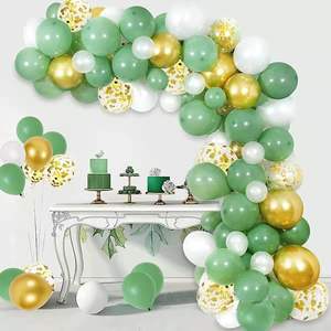 Meilleures ventes Senior Green Arch Garland Helium-Ready avec des rubans et des poids pour un anniversaire vert vibrant Balloon Party Set - Product Image 2