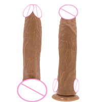 Dildo coloré avec ventouse, jouet érotique en gelée souple, en caoutchouc noir, masturbateur super grand format