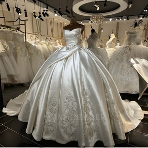 Magnifiques robes de mariée de style princesse, robes de mariée vintage, appliques en satin, robe de mariée princesse, Lsml067 Jancember - Product Image 6