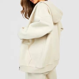 Oversized <strong>Zip</strong> up <strong>Hoodie</strong> Custom Embroidery Emboss Printing logo Street Wear <strong>Longline</strong> <strong>Hoodie</strong> <strong>Women</strong> Unisex Hoodies - Product Image 2