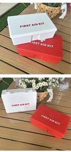 Trousse de premiers soins miniature en plastique rouge et blanc, imperméable, pour la maison, le bureau, la voiture, avec fournitures médicales pour la survie en plein air - Product Image 5