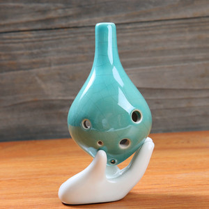Ocarina de 6 orificios con esmalte craquelado, flauta de cerámica hecha a mano, instrumento musical para estudiantes, venta al por mayor - Product Image 5