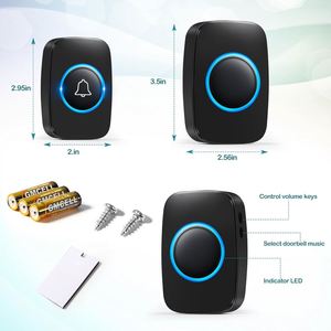 Timbre Inalámbrico al por Mayor con LED, Botón Táctil Impermeable IP44, Volumen Ajustable en 5 Niveles, Fácil Instalación, Enchufe para Puertas Resonantes - Product Image 4
