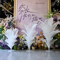 Arrangements floraux de table de mariage, fleurs artificielles en organza 3D plissées à la main, fleurs en tulle, décoration de mariage