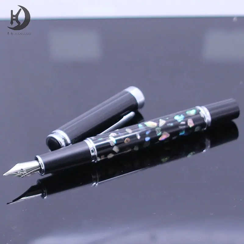 Jinhao 8802 nuovo stile di moda di lusso bella conchiglia di mare penna stilografica nera per la scuola di ufficio grandi regali