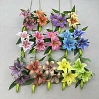 Lys artificiel à branche moyenne, vente en gros d'usine, fleur artificielle de haute qualité pour la décoration intérieure QYYN-676