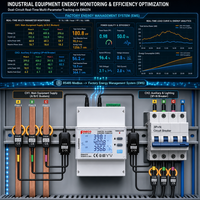 Compteur d'énergie triphasé multi-circuits avec bobine Rogowski flexible, moniteur de puissance RS485 Modbus pour système de sous-comptage haute intensité