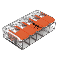 En stock, connecteurs électriques rapides à deux pôles Wagos 221-412, contact en laiton, boîtier en nylon, bornier pour éclairage LED, 32A