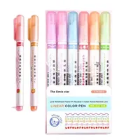 Stylo Marqueur Surligneur à Motif Floral Personnalisé, Design Ondulé, Ensemble de Stylos en Plastique Colorés pour Journalisation Étudiante