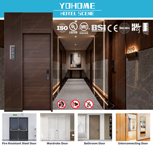 China Top Hotel Porta Fabricante Alemanha Quarto Hotel Fogo Cortado Porta De Madeira Interior De Madeira 30 60 Minutos Porta De Prevenção De Incêndio - Product Image 2