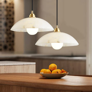 Candelabro colgante de alabastro nórdico, candelabro de alabastro barato, luces colgantes de alabastro, cocina - Product Image 1