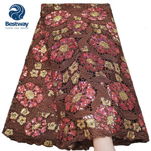 Tissu en dentelle africaine Bestway 2024, dentelle guipure française nigériane de haute qualité, <span class=keywords><strong>soluble</strong></span> dans l'eau, pour la couture de mariage - Product Image 1