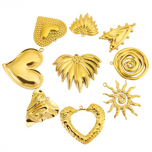 Stainless Steel Heart Pendant Gold Plated For <b>Necklace</b> Making Jewelry Findings Components Wholesale - Product Image 4