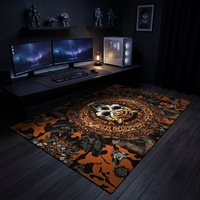 Tapis en velours cristal motif crâne effrayant pour Halloween, fabriqué à la machine, résistant aux taches, facile d'entretien, idéal pour salon et maison - Meilleure vente