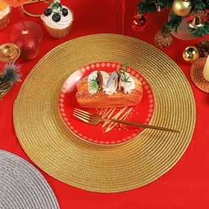 Christmas Color Matching PP Shiny Silk <b>Placemats</b> Tabletop Anti-scald Decorative Mats Premium Feeling Christmas Accessory Mats - Product Image 2