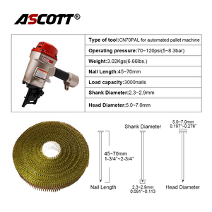 Clavadora Neumática Industrial y <span class=keywords><strong>de</strong></span> Bricolaje CE CN70PAL <span class=keywords><strong>para</strong></span> Tarimas <span class=keywords><strong>de</strong></span> Madera, <span class=keywords><strong>de</strong></span> Alta Resistencia, con Válvula <span class=keywords><strong>de</strong></span> Disparo Automática - Product Image 2