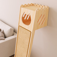 Planche à gratter pour chat en bois massif, jouet domestique pour chat, griffoir en sisal en forme de L pour coin canapé et mur