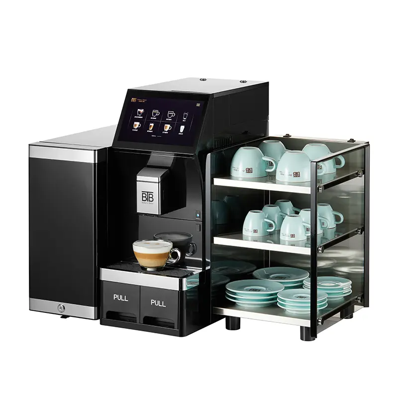 BTB-102 profession elle automatische Cappuccino Selbst reinigungs system Milch Kaffee maschine automatische Mühle System Kaffee maschinen