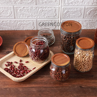 Couvercles de bocaux Mason à ouverture régulière avec logo personnalisé-Bocal de rangement en bois d'acacia avec joint hermétique en silicone brun