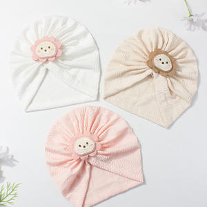 Neue süße weiche Baby mütze einfarbig Komfortable wind dichte Baby Fontanelle Schutz hut Kinder zubehör - Product Image 4