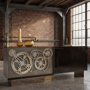 <span class=keywords><strong>Buffet</strong></span> moderne orné de pièces de rechange, en bois massif et métal, pour <span class=keywords><strong>salon</strong></span> de club privé et console de présentation de montres, décoration - Product Image 1