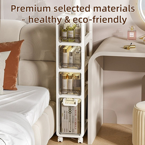 Gabinete de Almacenamiento Extraíble para Sala de Estar o Baño, Cajonera de Plástico para el Hogar, Gabinetes de Almacenamiento Multicapa para Refrigerios y Juguetes - Product Image 4