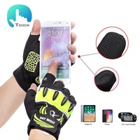 Gants à doigts courts avec lumière LED Gants de cyclisme en demi-cuir pour un usage quotidien pour le camping, la randonnée, la pêche et l'équitation.