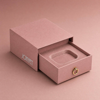 Boîte à bijoux de luxe rose en papier avec poignée en métal doré, emballage de montre personnalisé avec logo, usine de production tout-en-un.