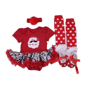 Robes pour enfants, ensembles de vêtements pour filles, design imprimé de Noël, ensembles de robes pour bébés, vente en gros en Chine - Product Image 1