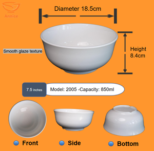 Top bán không thể phá vỡ A9 lớp <span class=keywords><strong>melamine</strong></span> Bát ăn cho gạo súp tráng miệng nhà hàng biểu tượng tùy chỉnh 8 inch bát - Product Image 3