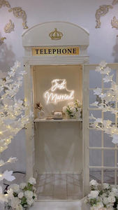 ตกแต่งงานแต่งงานด้วยตู้โทรศัพท์ลอนดอน ตกแต่งโรงแรม ห้างสรรพสินค้า ตู้โทรศัพท์ย้อนยุคพร้อมดอกไม้ประดิษฐ์ - Product Image 6