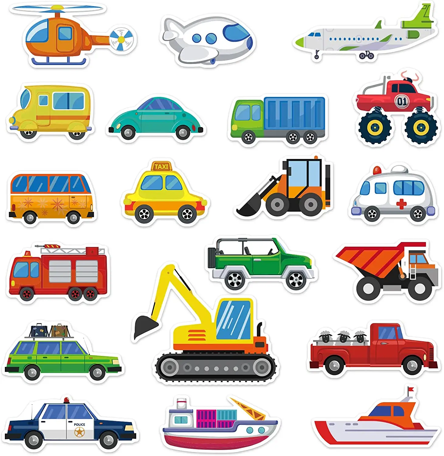 Custom die cut Printing Diy Cute Automobile Kids Room Home Decoration Vinyl Decal Wallpaper Living Room Stickers