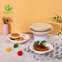 SUMKOKA Bol rond jetable en bagasse de canne à sucre naturelle, biodégradable, haute résistance, 32 oz, pour soupes chaudes